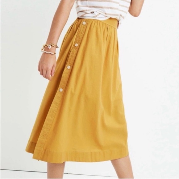 Madewell‎ Side Button Midi Skirt - Picture 2 of 10